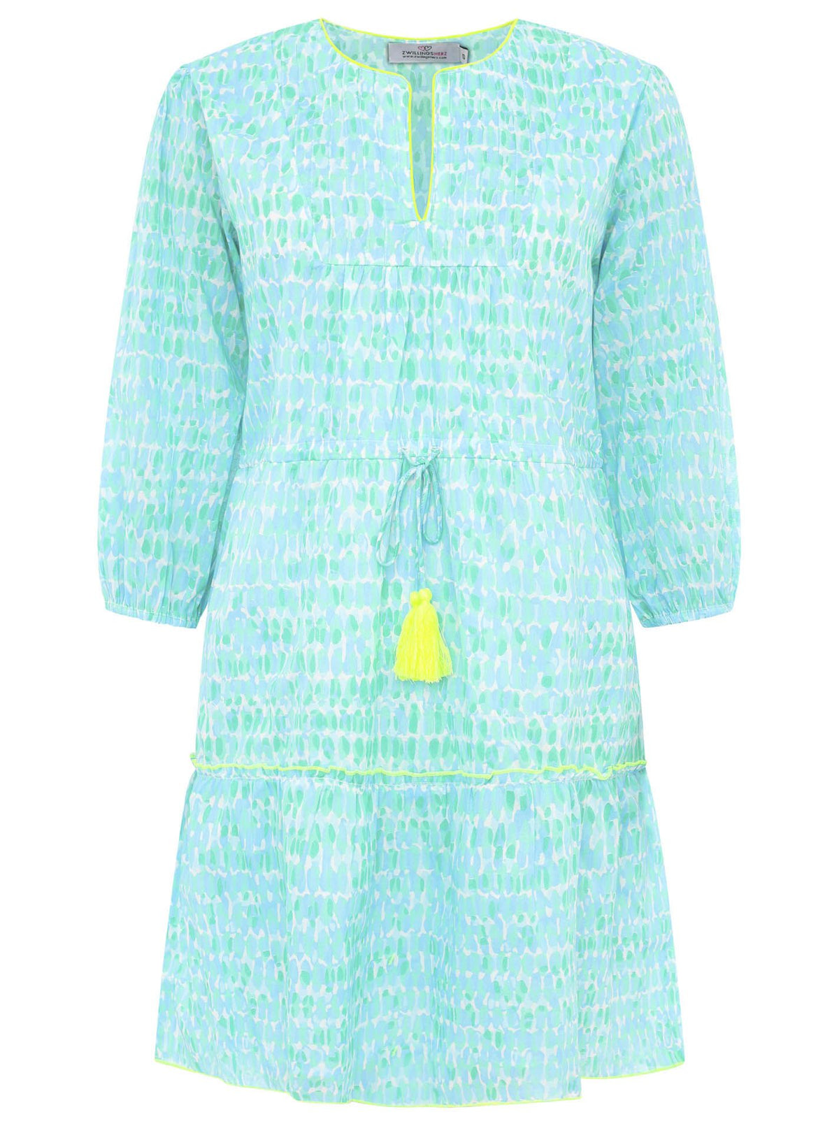 Zwillingsherz - Kleid/Tunika Aquarell Print - Mint/Türkis