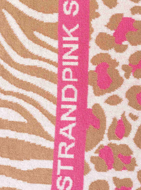 Zwillingsherz - Dreieckstuch "Strandpink Zebra/Leo" Baumwolle - Beige/Pink