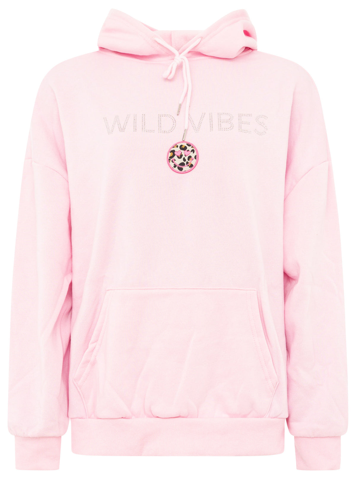 Zwillingsherz Hoodie Wild Vibes Strass Pink