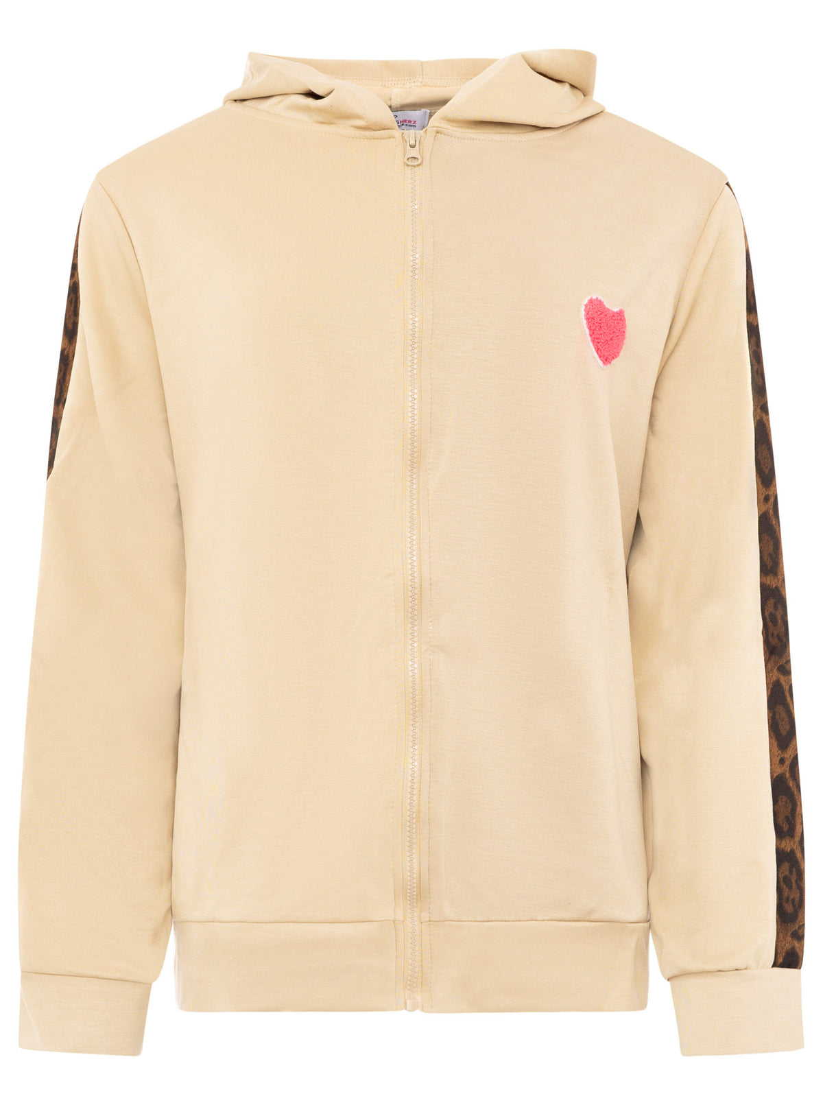 Zwillingsherz Hoodiejacke Leo Streifen Beige