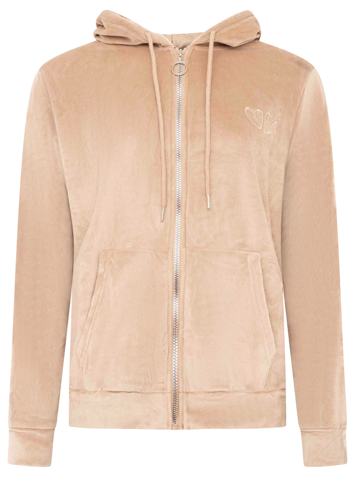 Zwillingsherz Hoodiejacke Zipper Small Hearts Beige