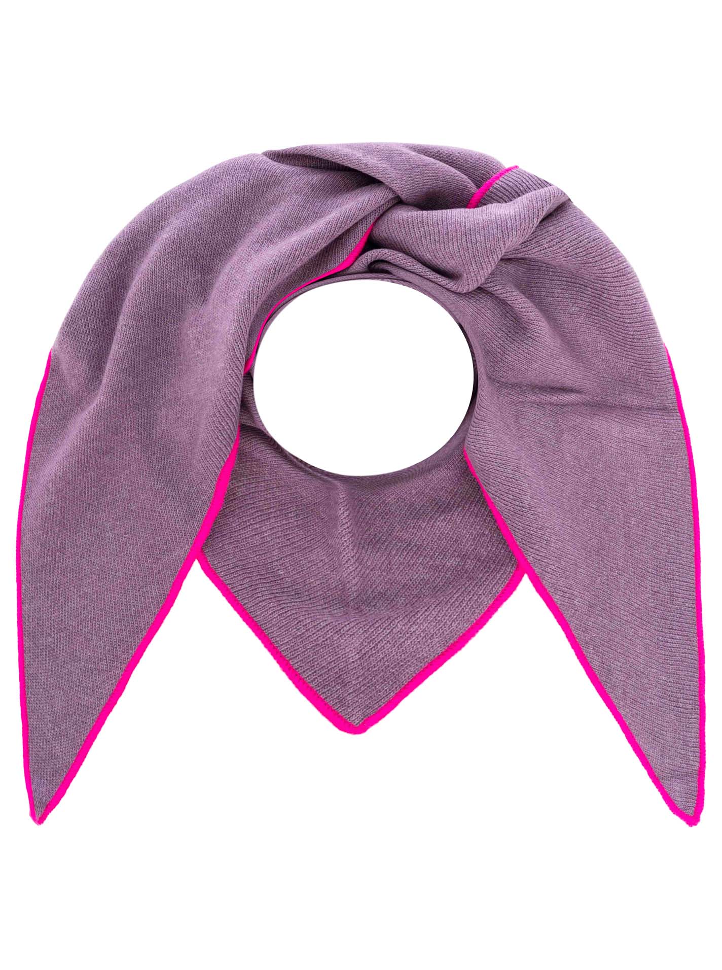 Zwillingsherz Dreieckstuch Cashmere Mix Neon Line Flieder