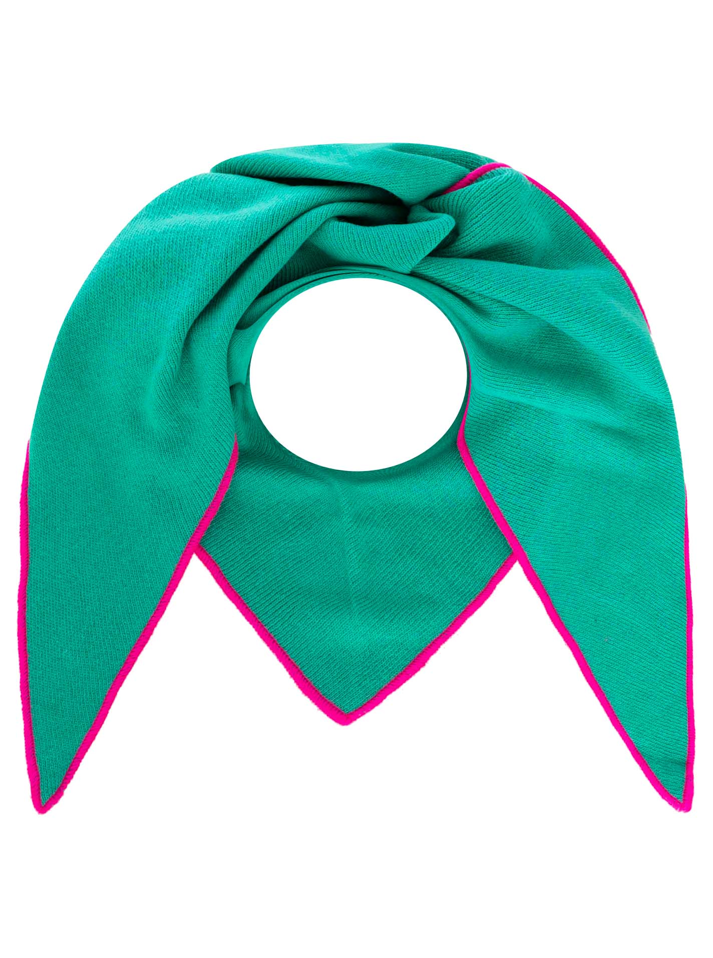 Zwillingsherz Dreieckstuch Cashmere Mix Neon Line Grün