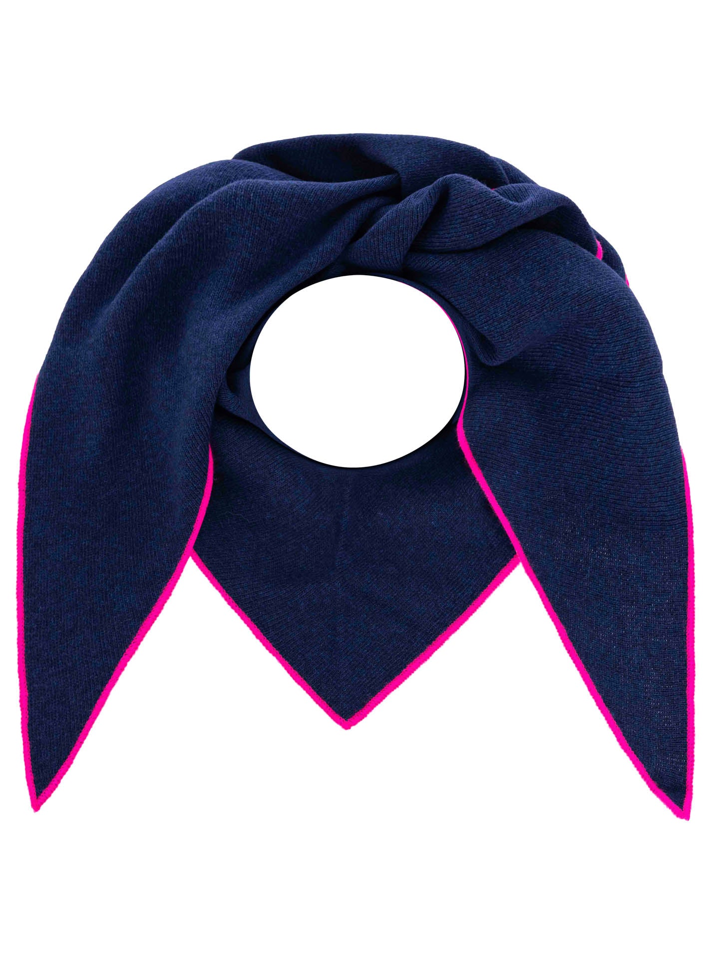 Zwillingsherz Dreieckstuch Cashmere Mix Neon Line Marine