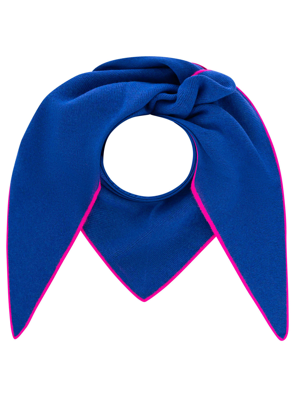Zwillingsherz Dreieckstuch Cashmere Mix Neon Line Royalblau