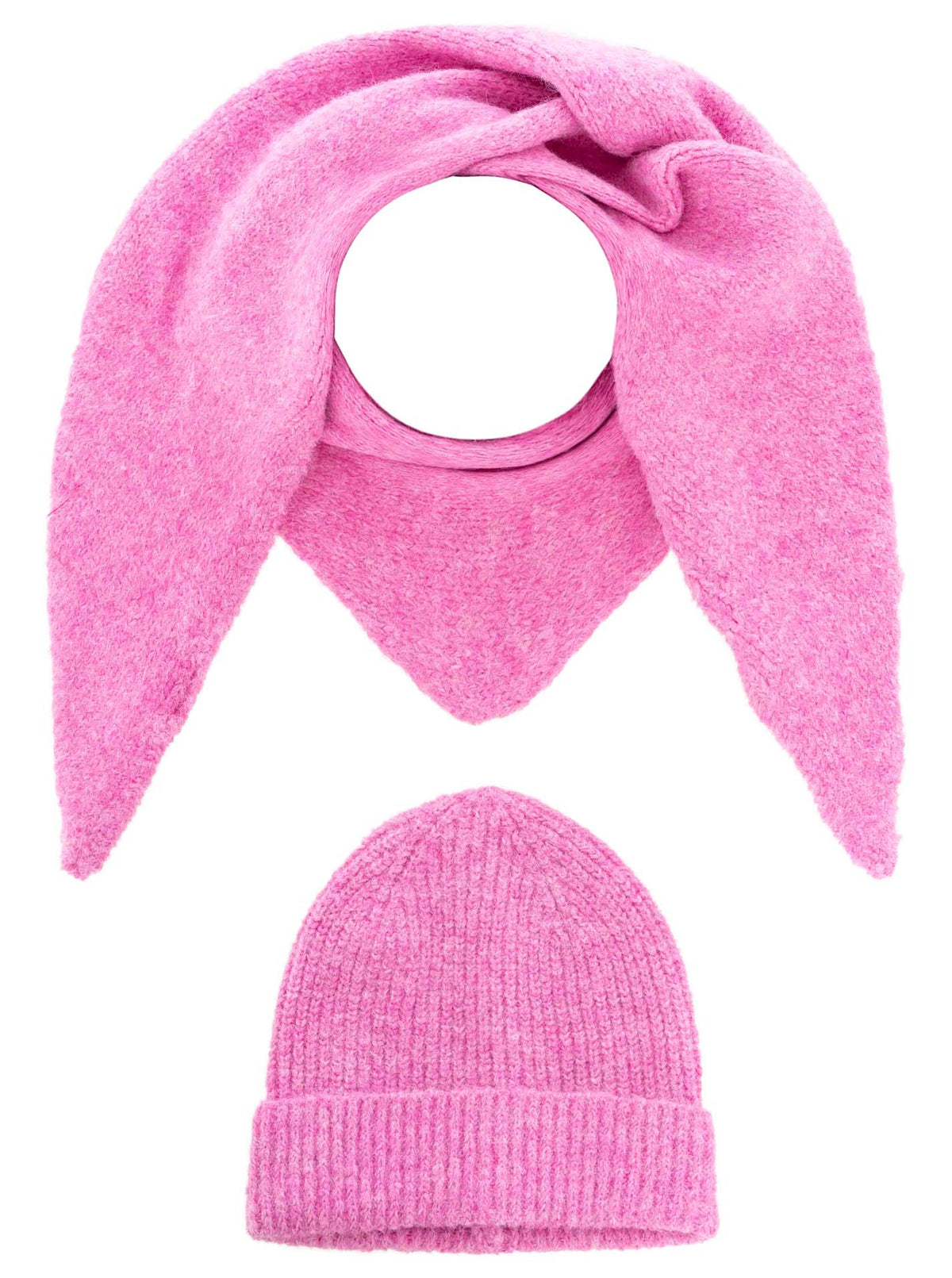 Zwillingsherz - Geschenk Set Mütze & Dreieckstuch - Pink