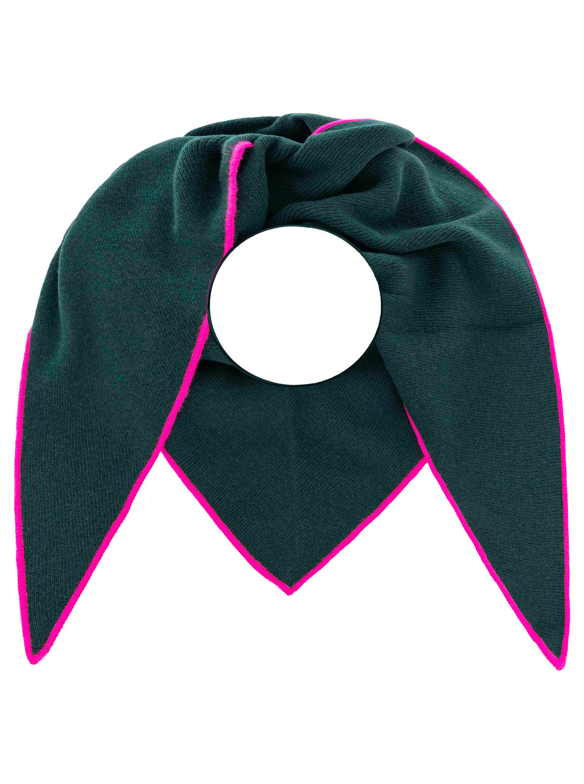 Zwillingsherz Dreieckstuch Cashmere Mix Neon Line Dunkelgrün