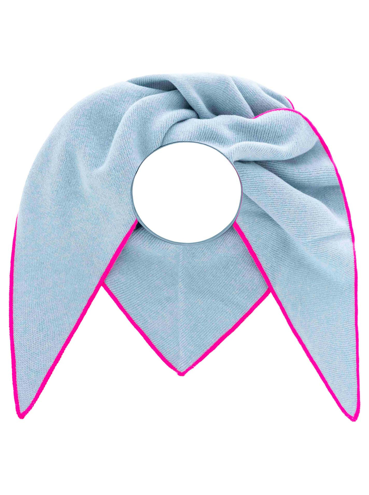 Zwillingsherz Dreieckstuch Cashmere Mix Neon Line Hellblau