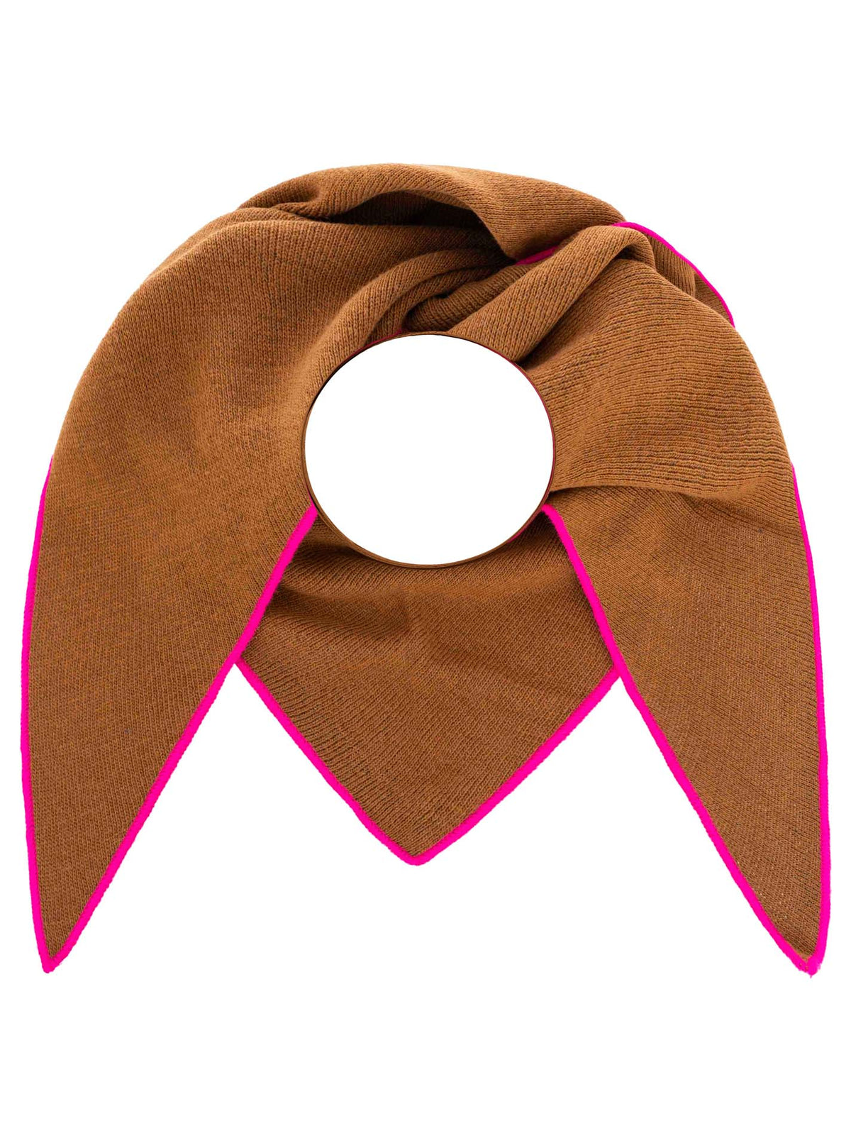 Zwillingsherz Dreieckstuch Cashmere Mix Neon Line Hellbraun