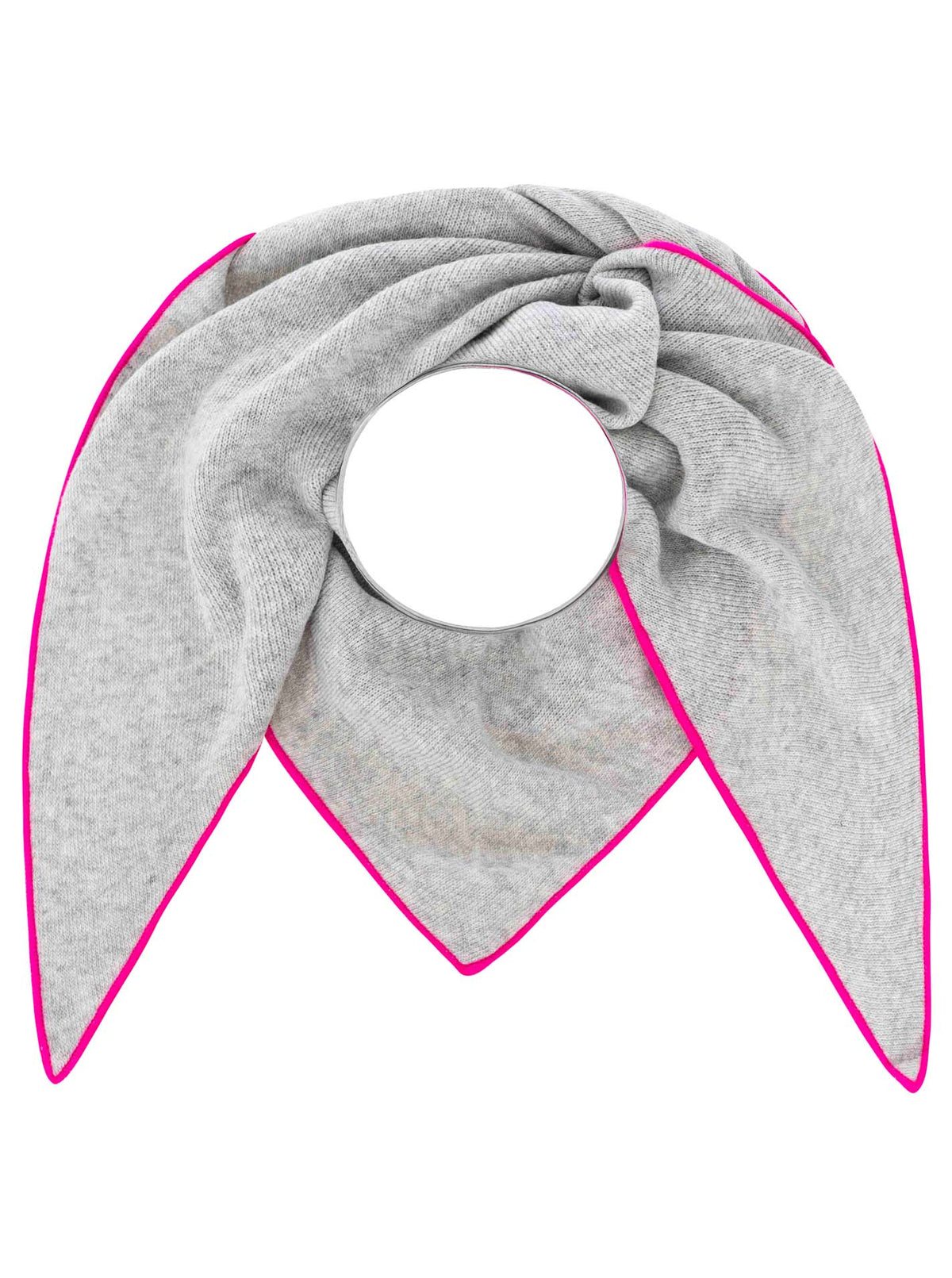 Zwillingsherz Dreieckstuch Cashmere Mix Neon Line Hellgrau