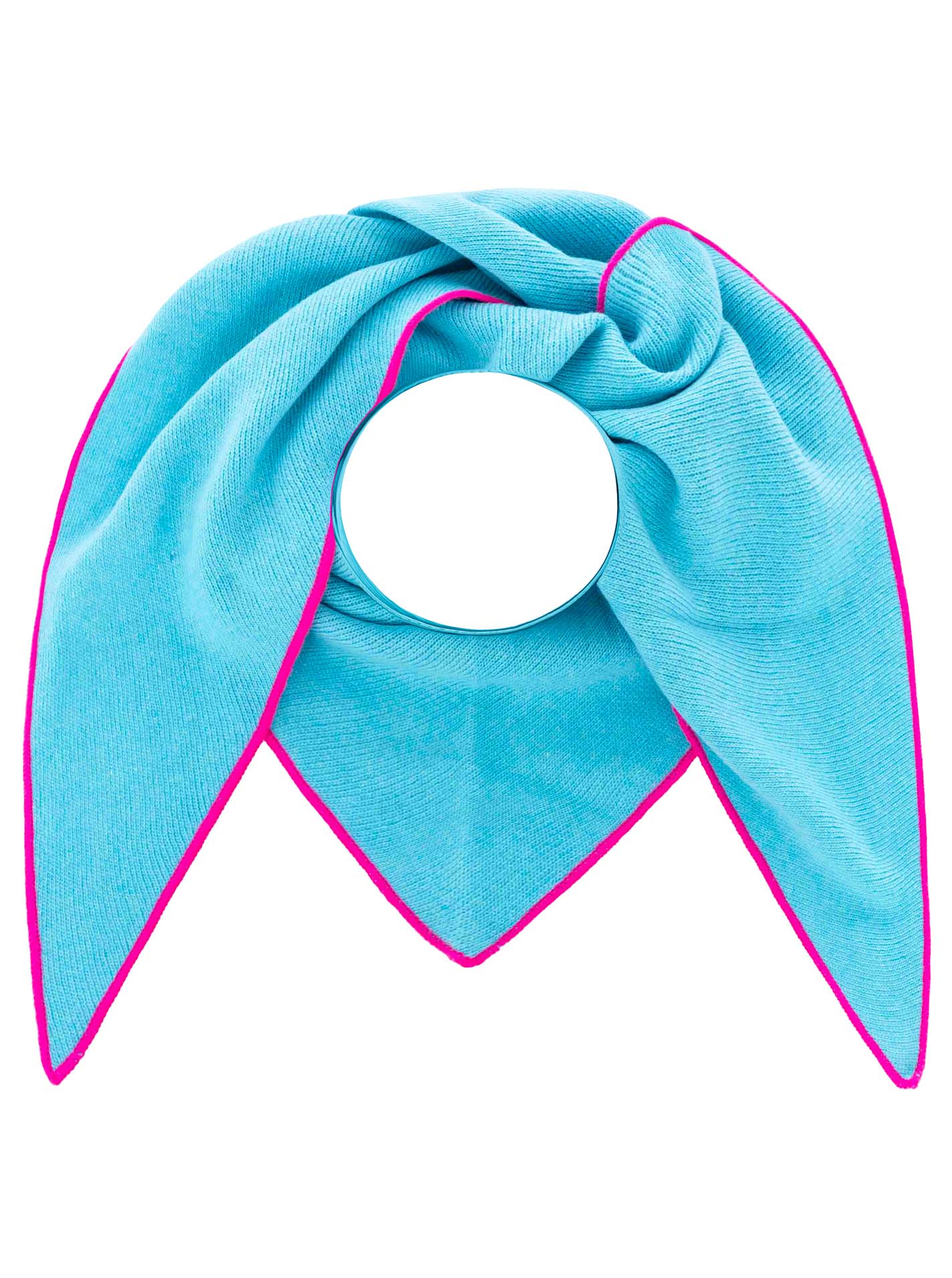 Zwillingsherz Dreieckstuch Cashmere Mix Neon Line Türkis