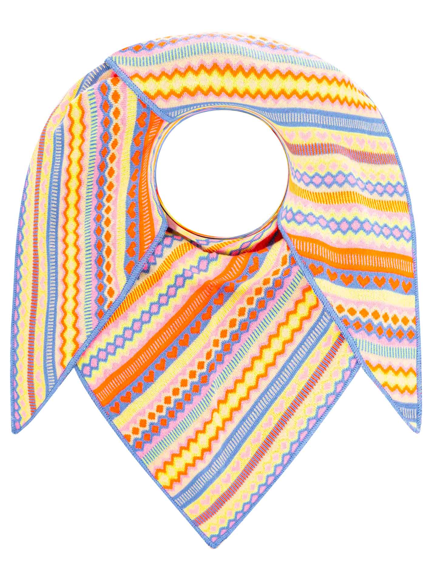 Zwillingsherz Dreieckstuch BW Buntes Herz Bunt-Beige