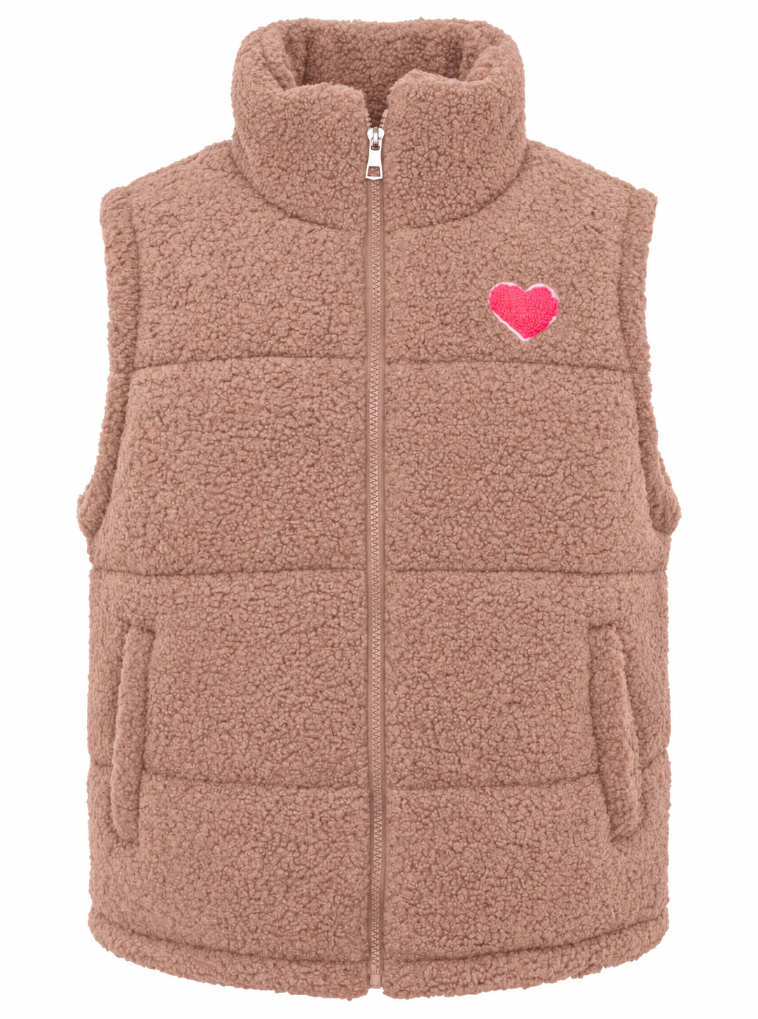 Zwillingsherz Weste Teddy Herz - Altrosa