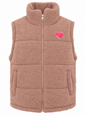 Zwillingsherz Weste Teddy Herz - Altrosa