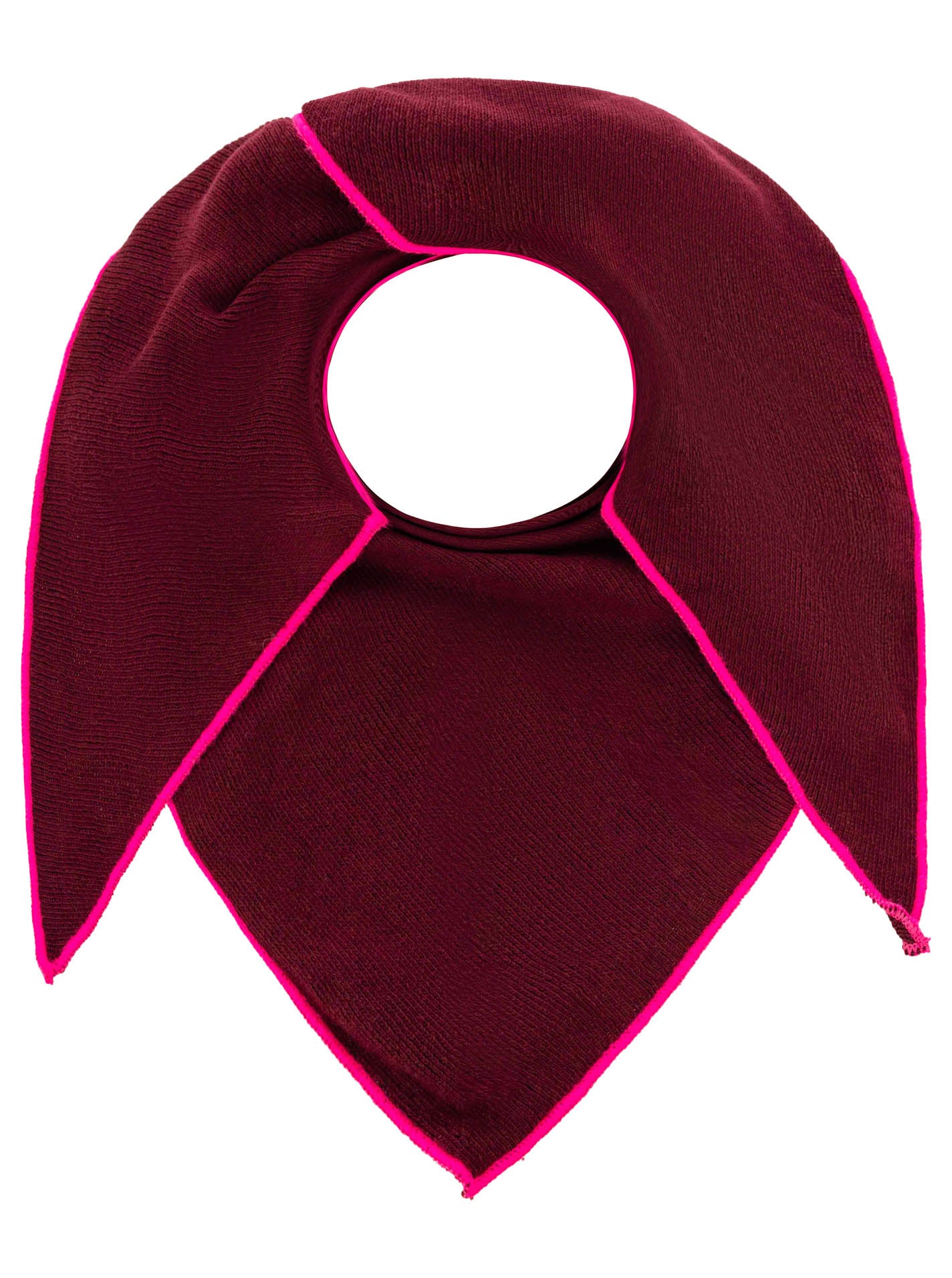 Zwillingsherz Dreieckstuch Cashmere Mix Neon Line Bordeaux