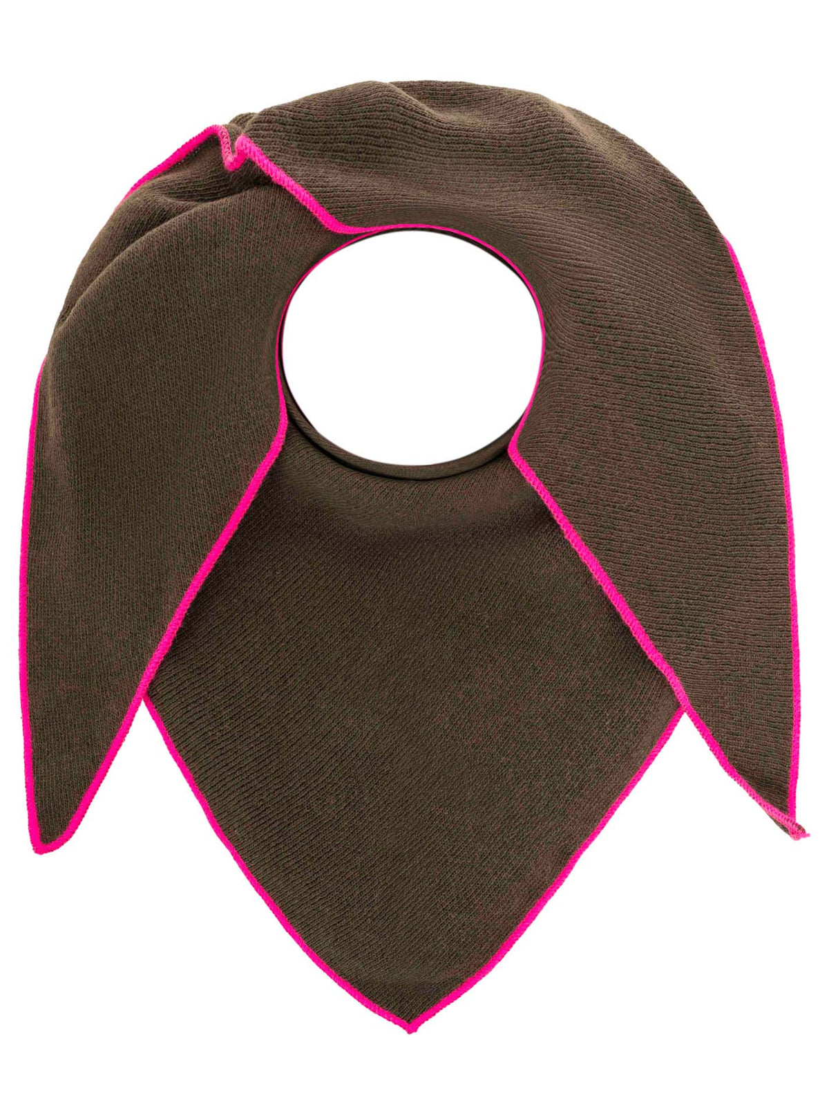 Zwillingsherz Dreieckstuch Cashmere Mix Neon Line Braun
