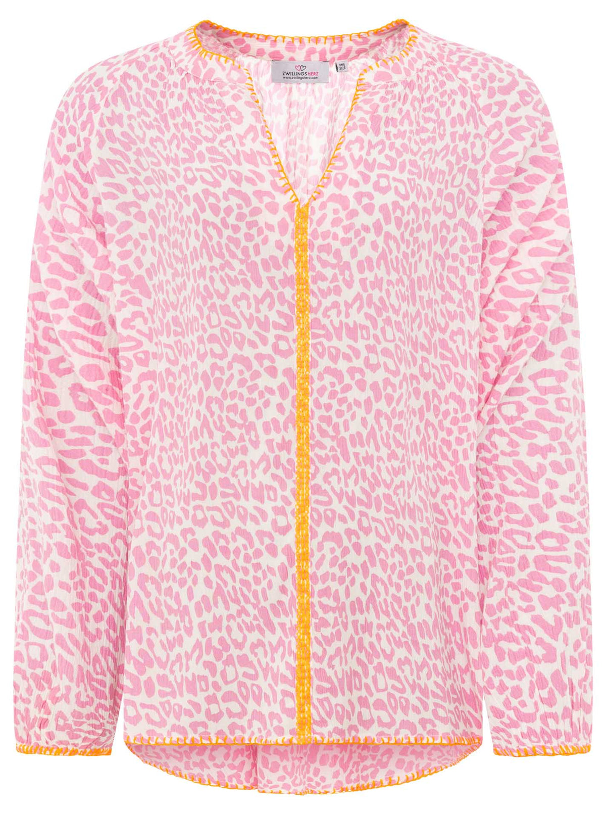 Zwillingsherz - Bluse V-Ausschnitt „Wilder Leo“ - Rosa