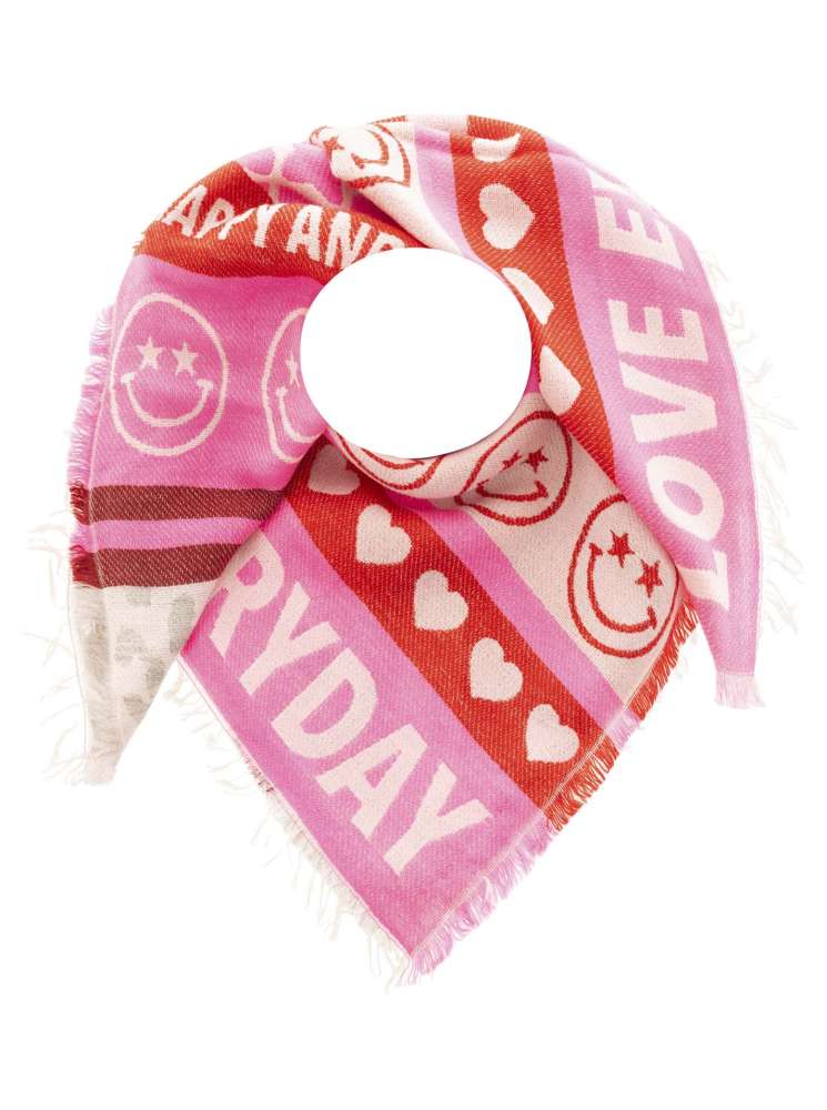 Zwillingsherz - Viereckstuch/Schal Love Everyday" - Pink/Rosa