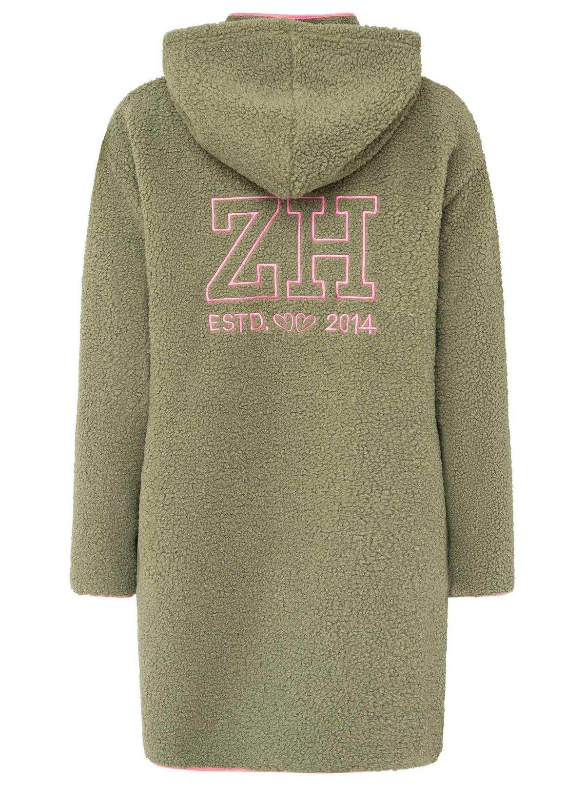 Zwillingsherz - Oversized Hoodiemantel Teddy - Olive