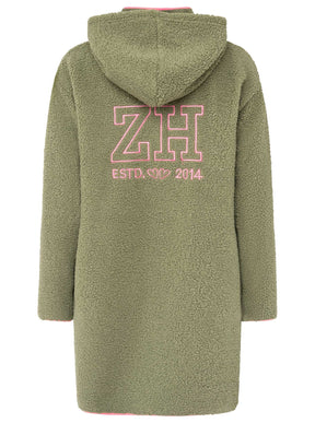 Zwillingsherz - Oversized Hoodiemantel Teddy - Olive
