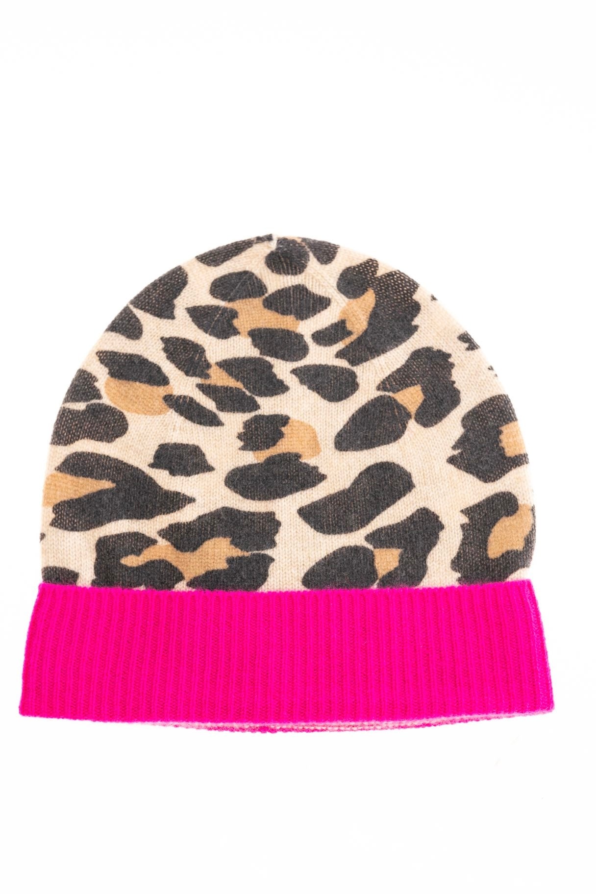 Zwillingsherz - 100% Cashmere Mütze "Leo" - Beige/Pink