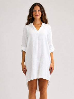 Zwillingsherz - Musselin Tunika/Kleid - Weiß
