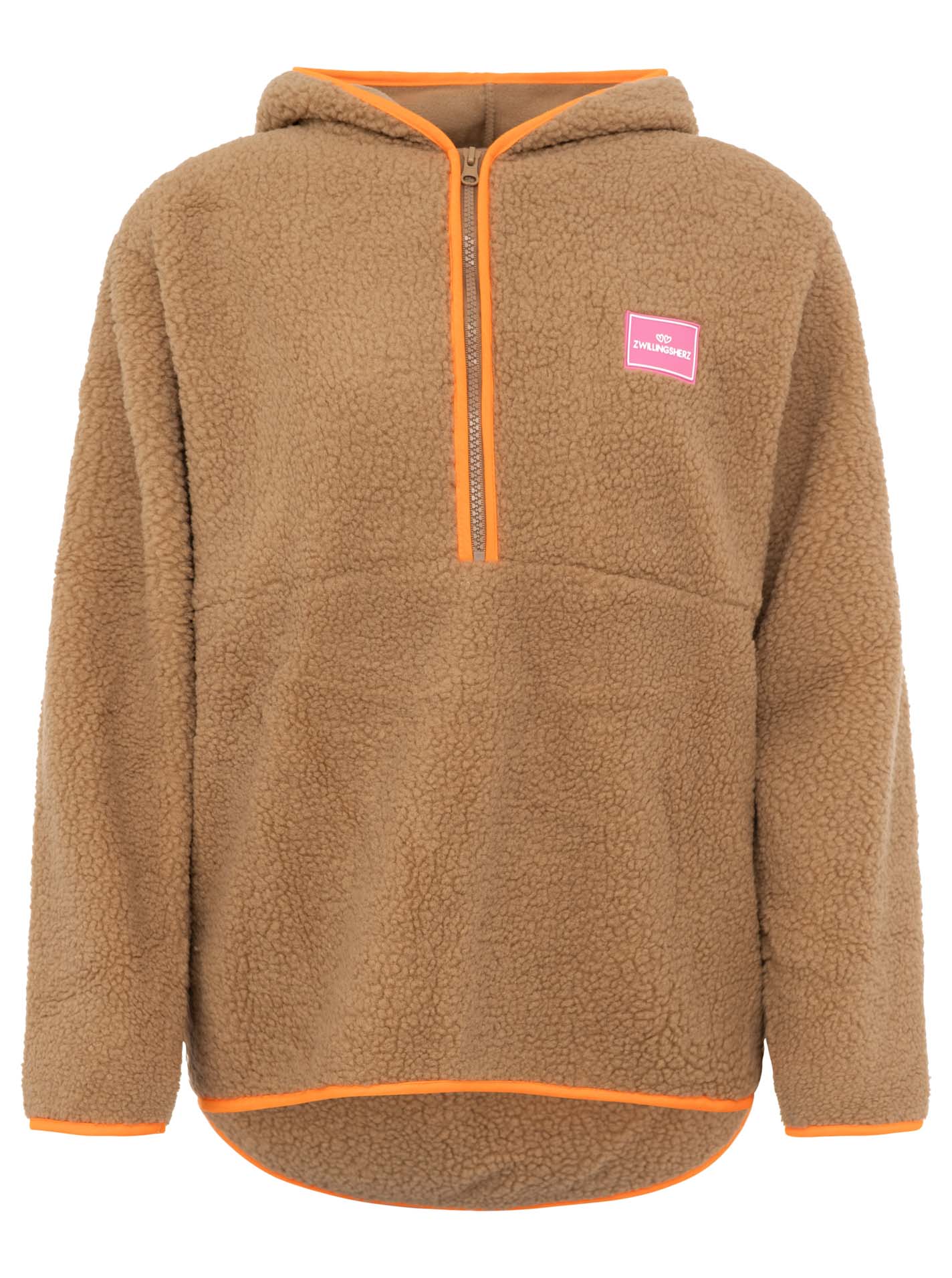 Zwillingsherz - Teddy Hoodie "ZH" - Taupe