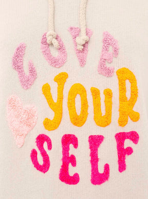 Zwillingsherz - Made in Italy Hoodie "Love Yourself" - Beige/Pink