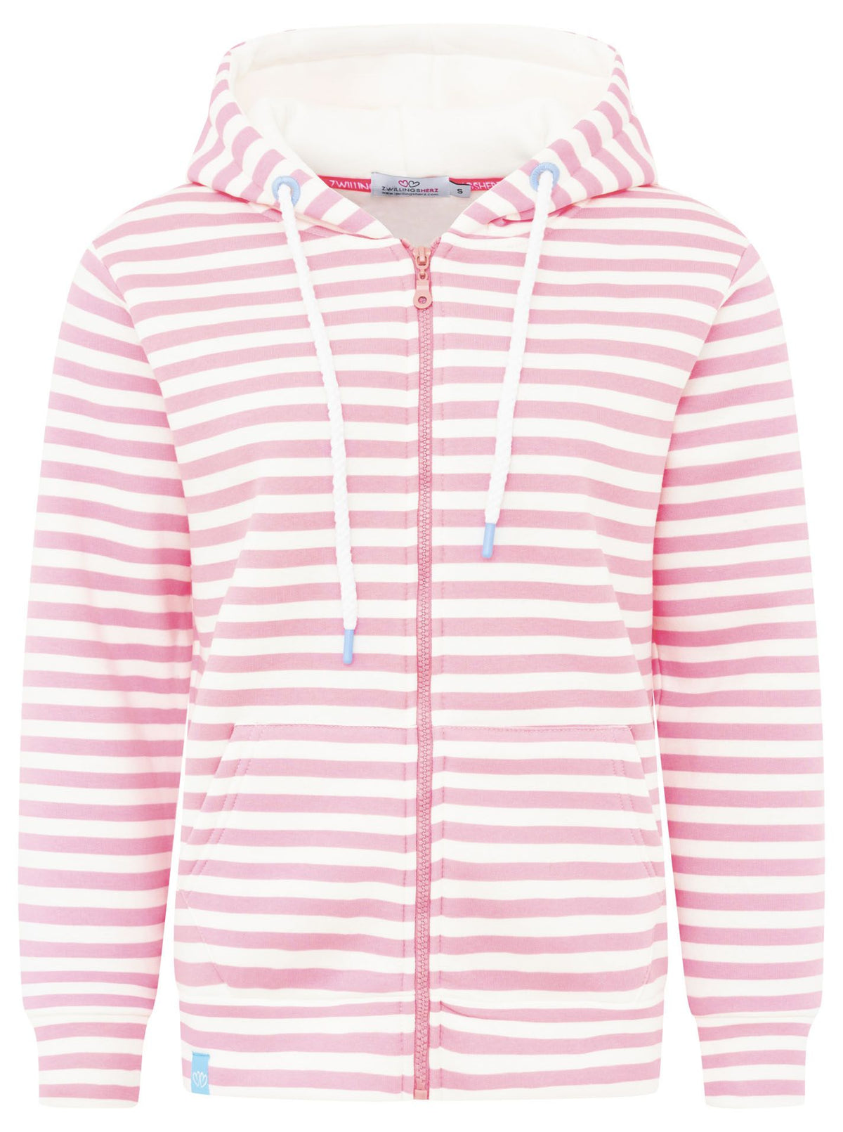 Zwillingsherz - Hoodiejacke Streifen Moin - Pink