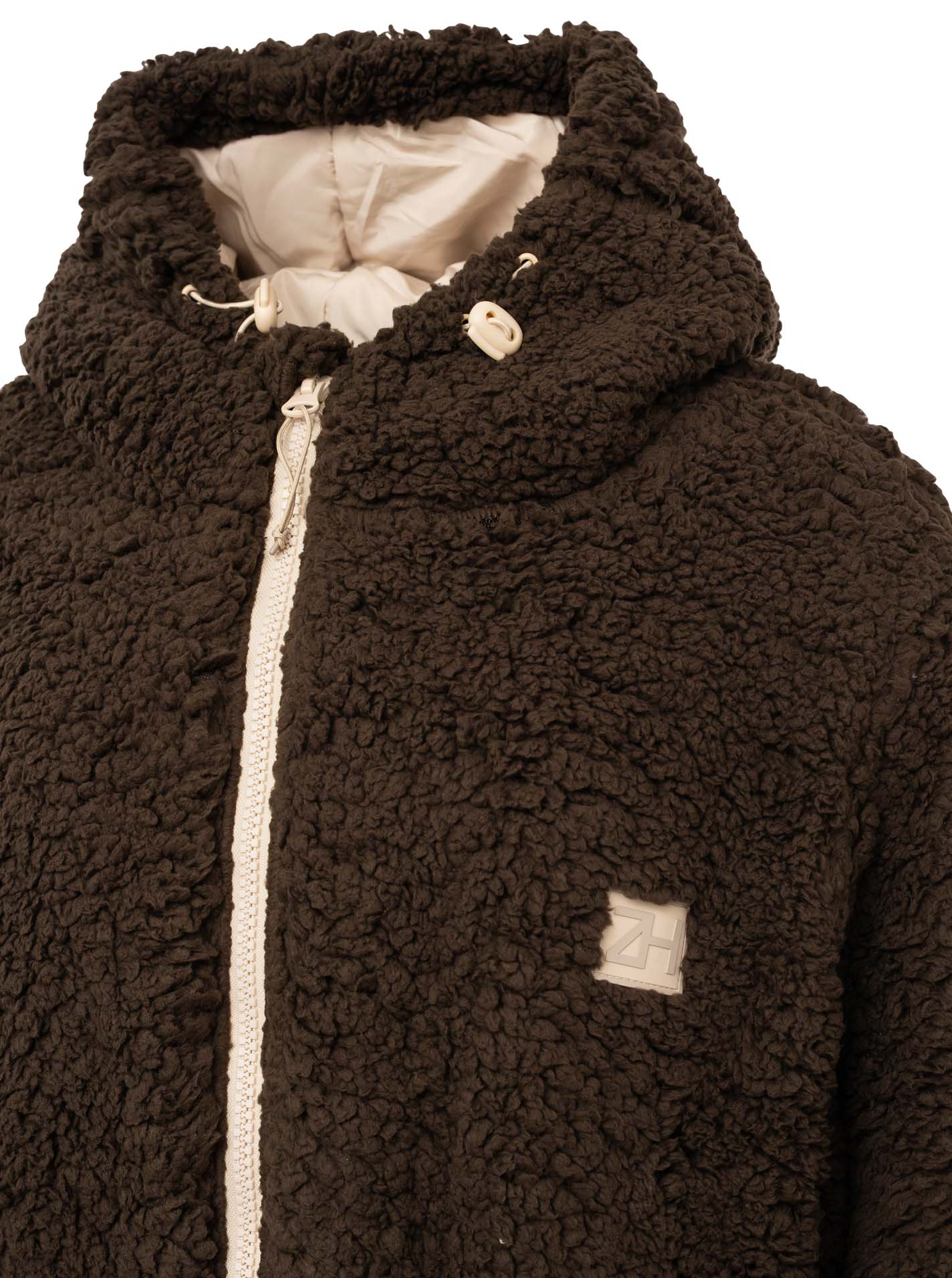 Zwillingsherz Oversize Windjacke Teddy Inside Out - Braun