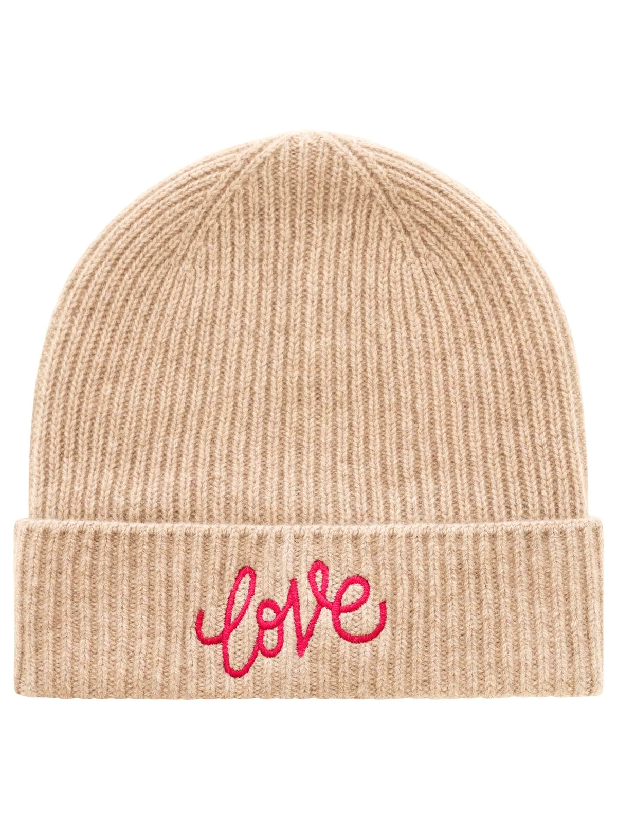 Zwillingsherz - Cashmere Mütze "Love" - Beige