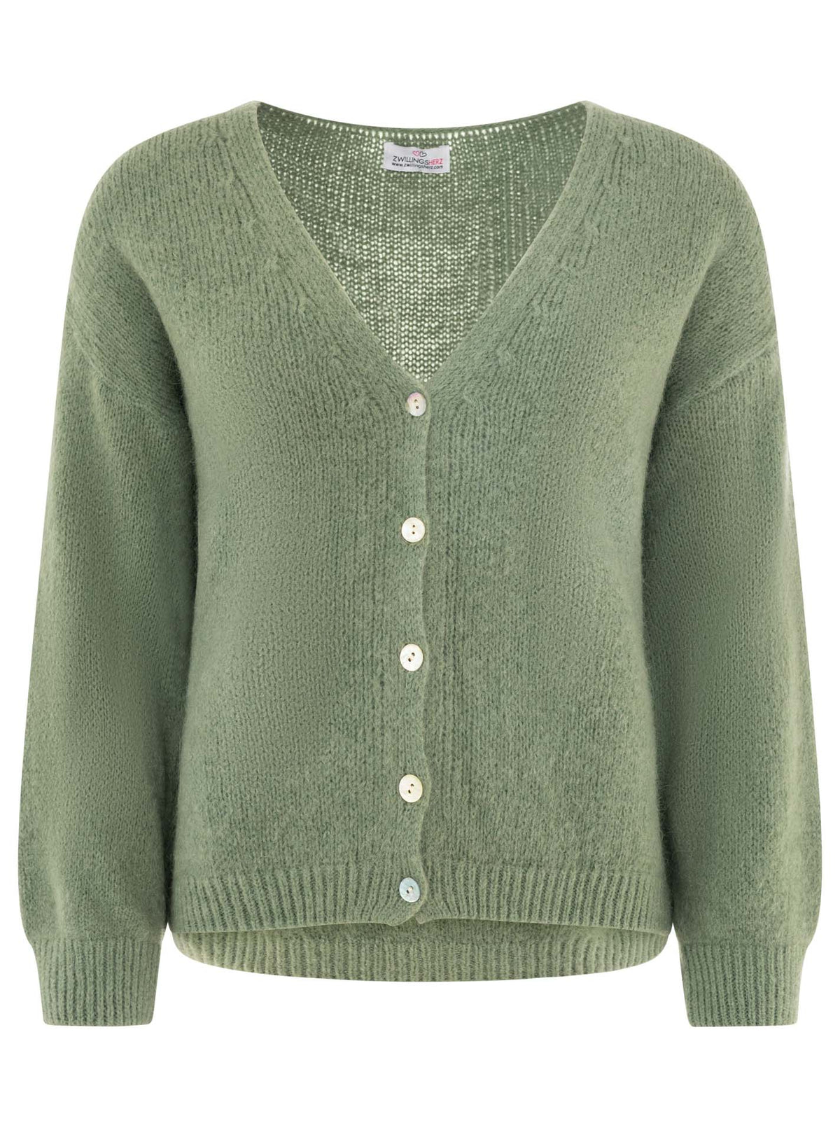 Zwillingsherz Weicher Cardigan - Salbei
