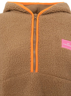 Zwillingsherz - Teddyhoodie mit Zipper - Camel