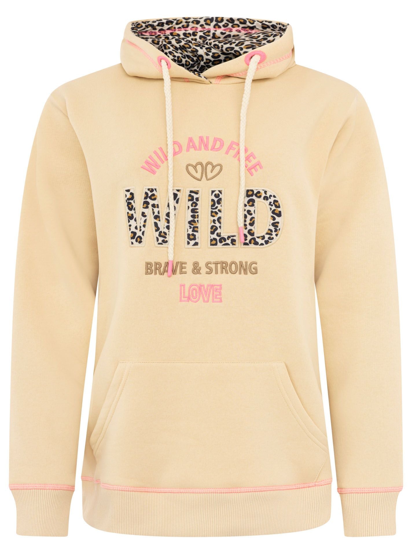 Zwillingsherz - Hoodie "Wild & Free" - Beige