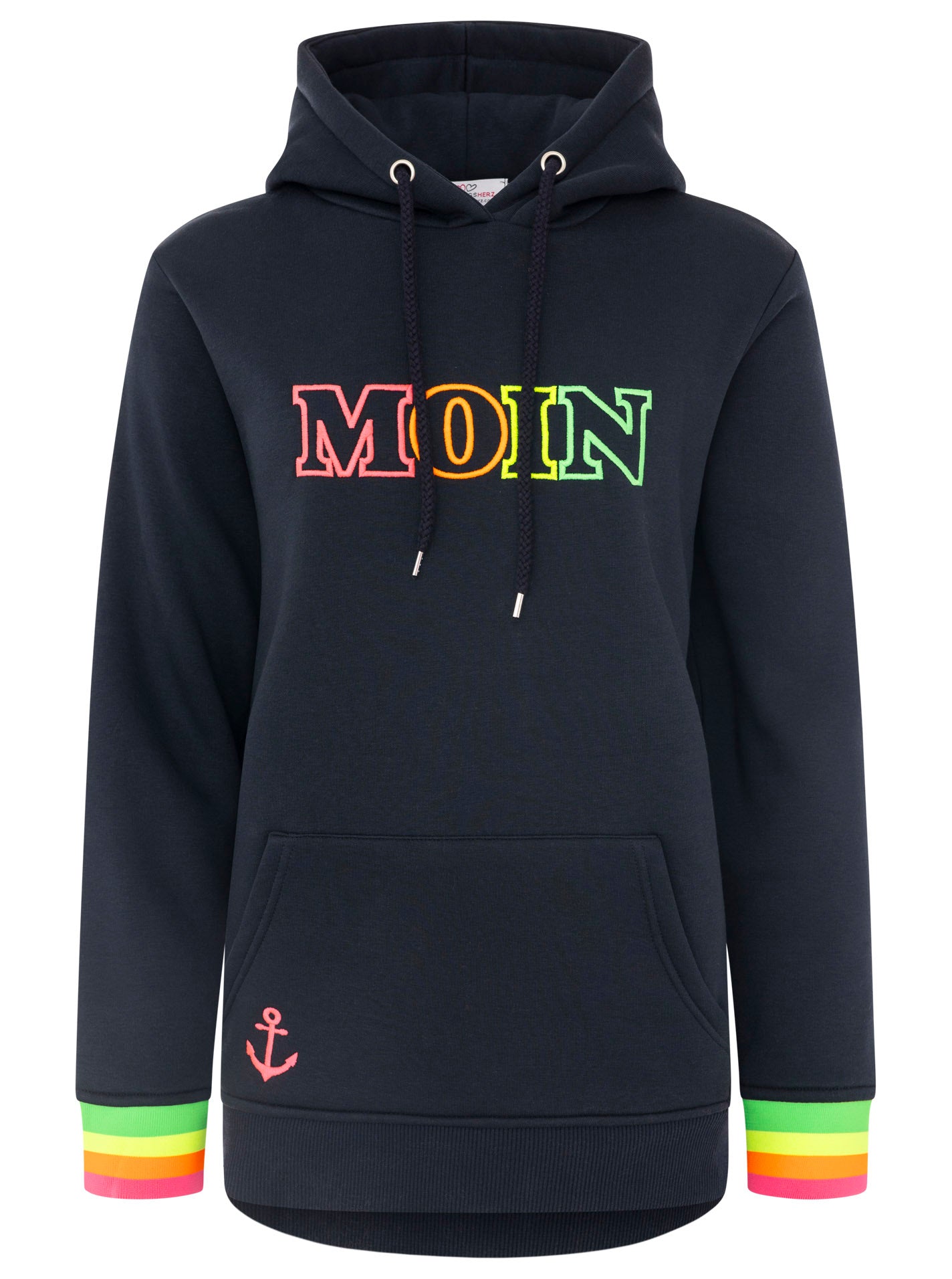 Zwillingsherz - Hoodie "Moin Bunt" - Marineblau