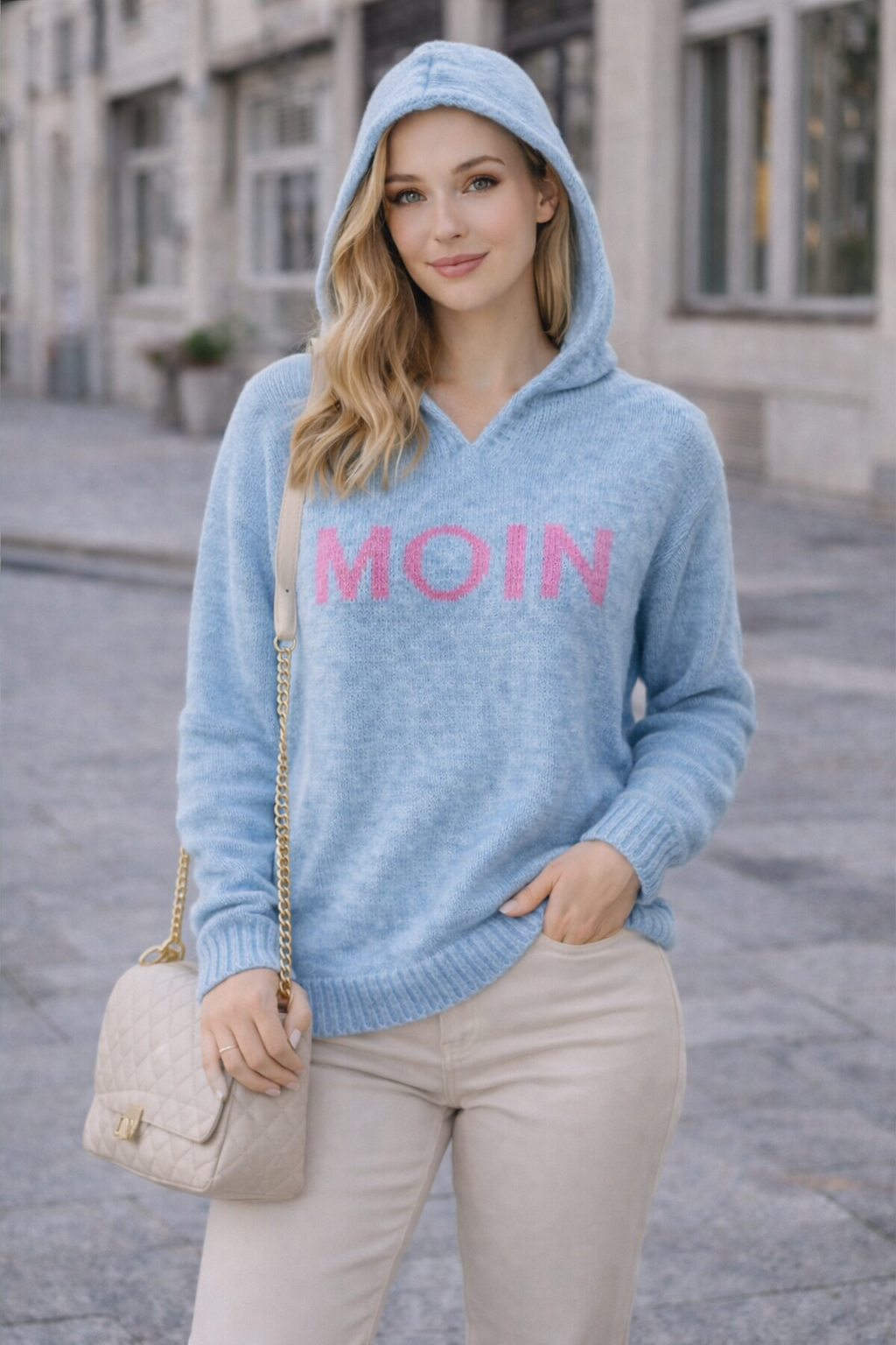 Flair Comfort - Hoodie "Moin" - Hellblau