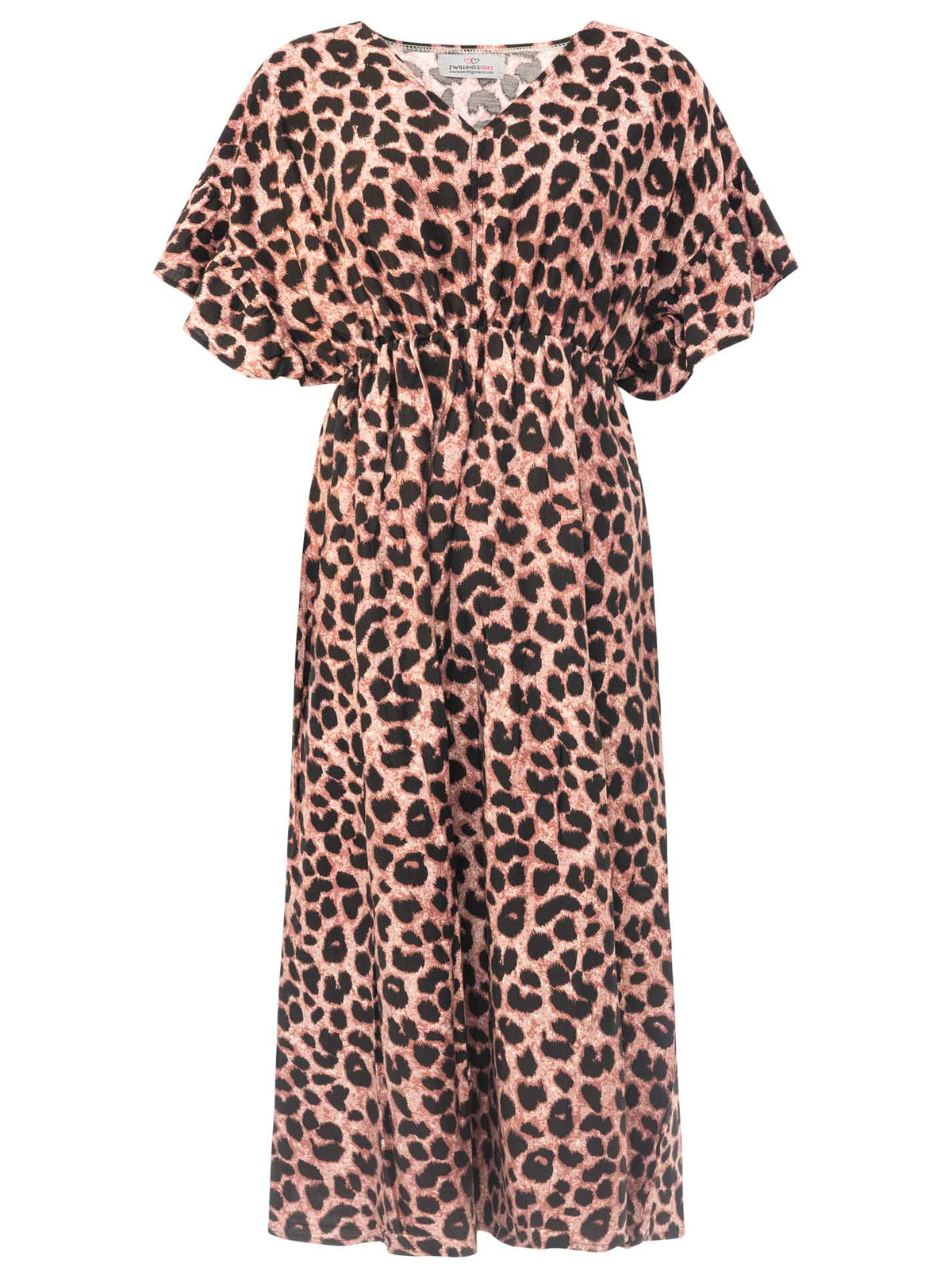 Zwillingsherz - Maxi Kleid Viskose Leo - Altrosa