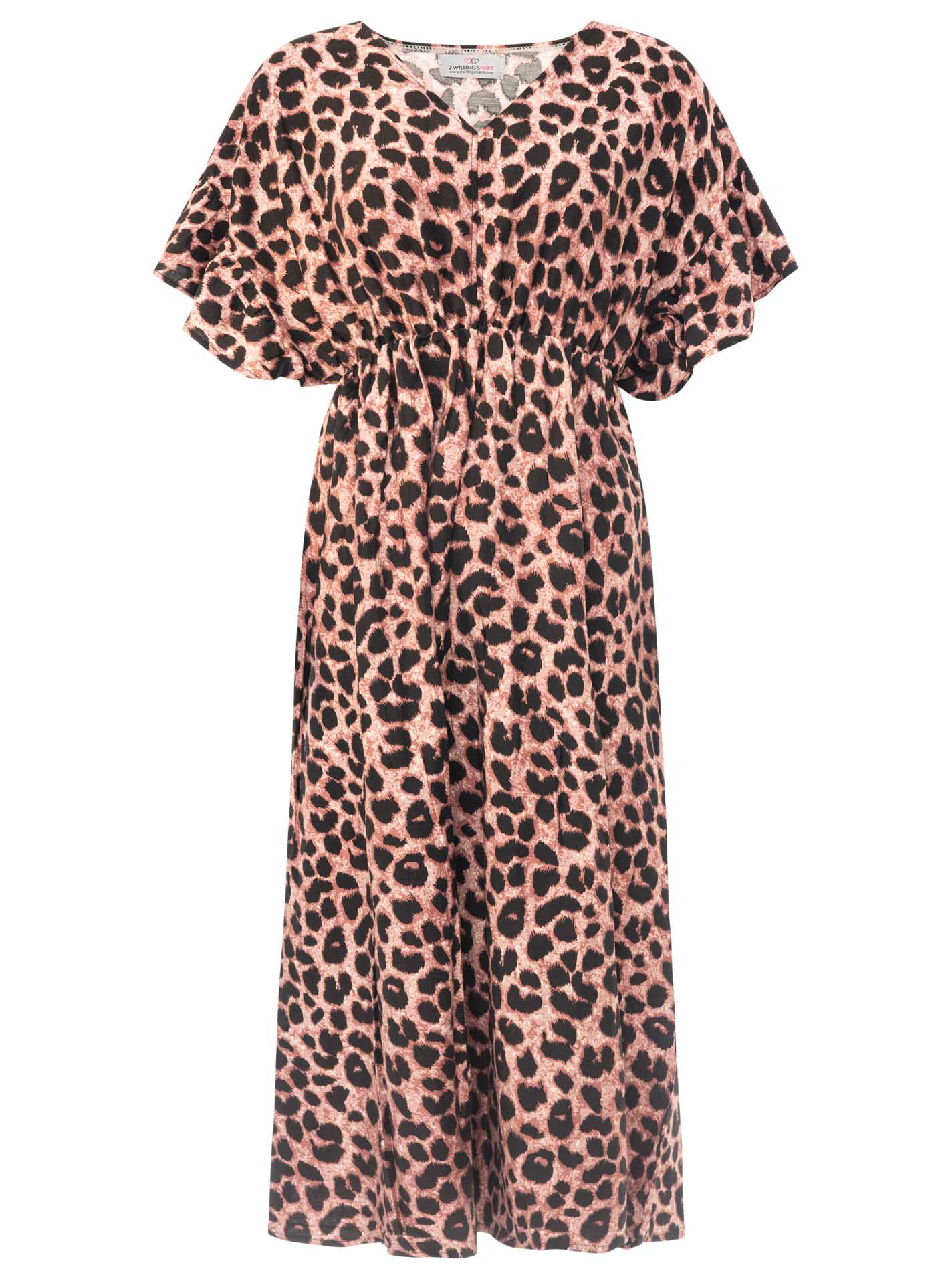 Zwillingsherz - Maxi Kleid Viskose Leo - Altrosa