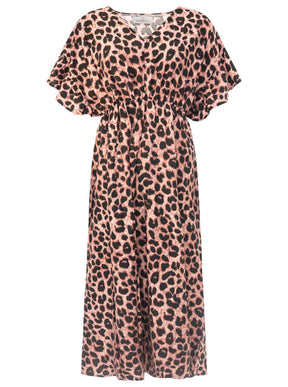 Zwillingsherz - Maxi Kleid Viskose Leo - Altrosa