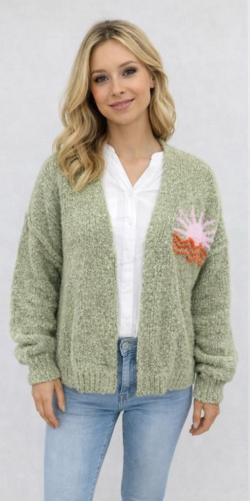 Cardigan "St Tropez" - Made in Italy - Salbei