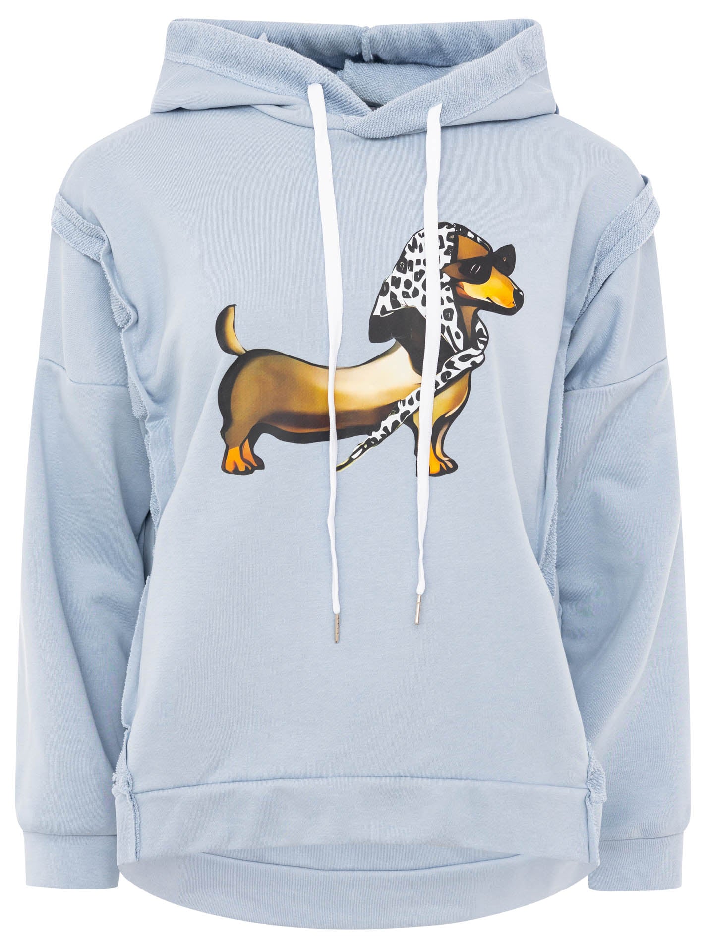Zwillingsherz - Hoodie Madame Dackel - Hellblau