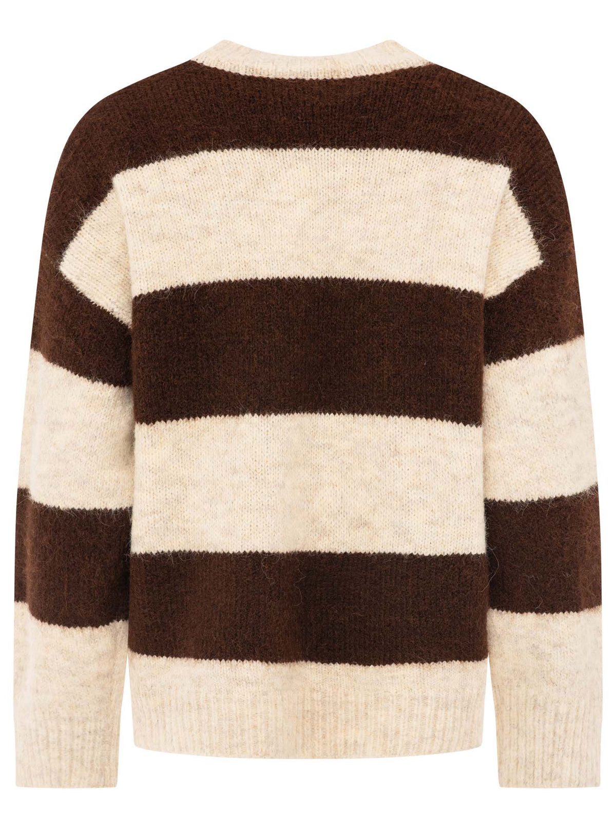 Zwillingsherz Strickpullover Wollmix "Streifen" - Braun