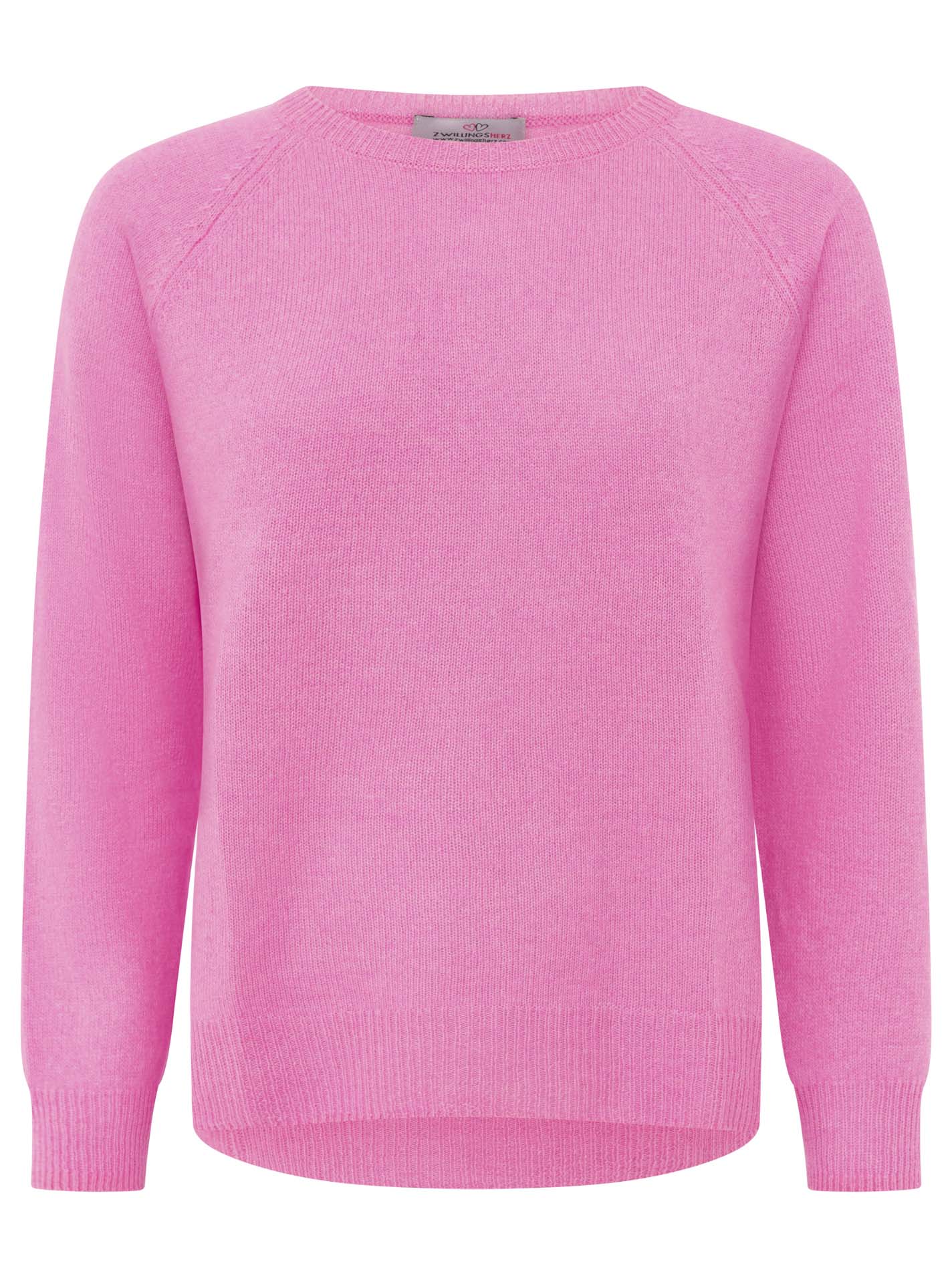 Zwillingsherz 100% Kaschmir Pullover - Bubblegumpink