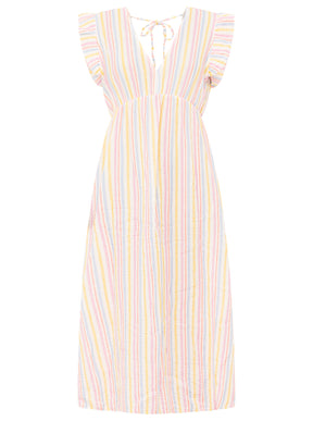 Zwillingsherz - Kleid "Sommer Streifen"  - Gelb/Rosa