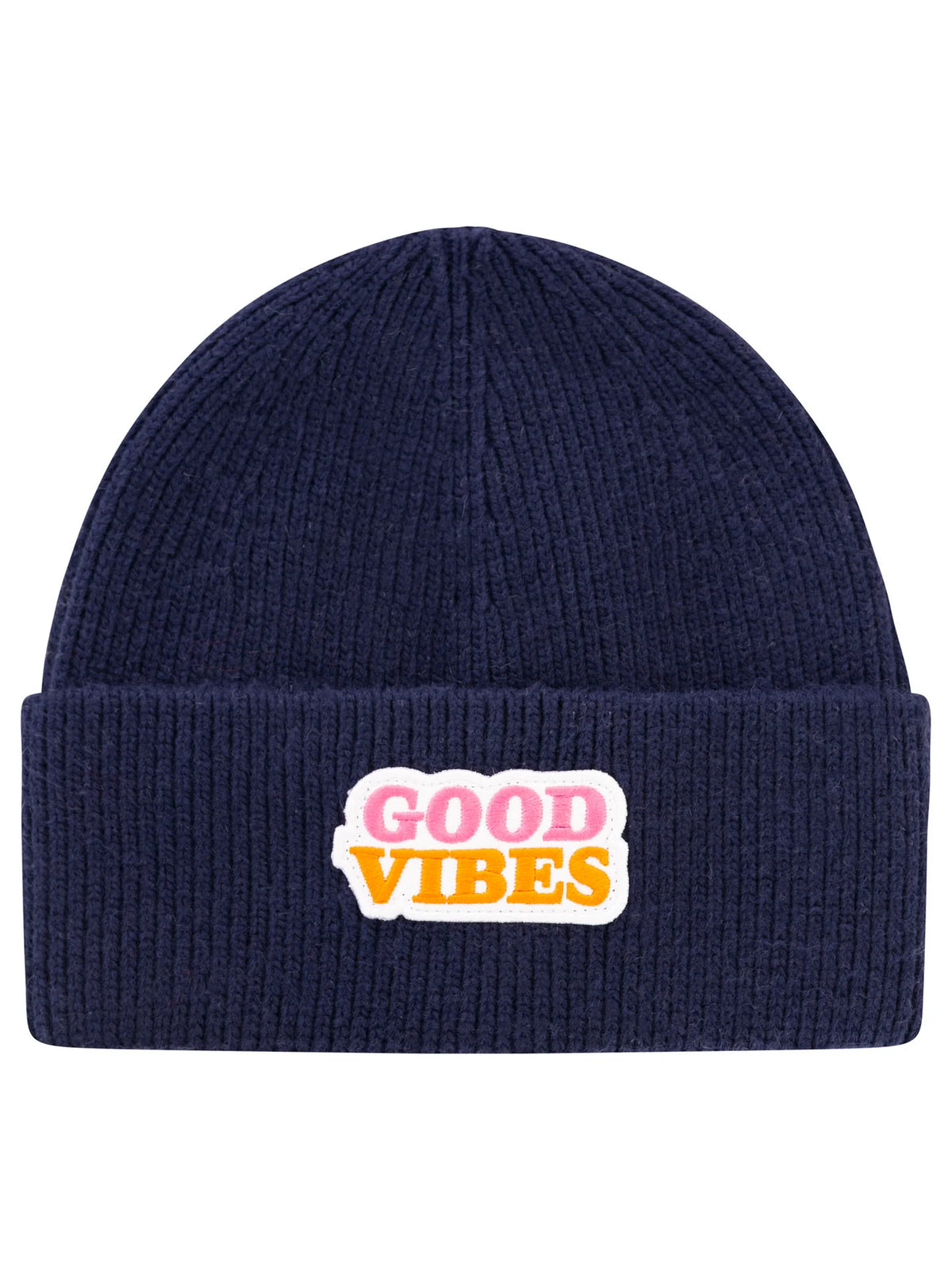 Zwillingsherz - UMSCHLAGMÜTZE WOLLMIX "GOOD VIBES" - Marine