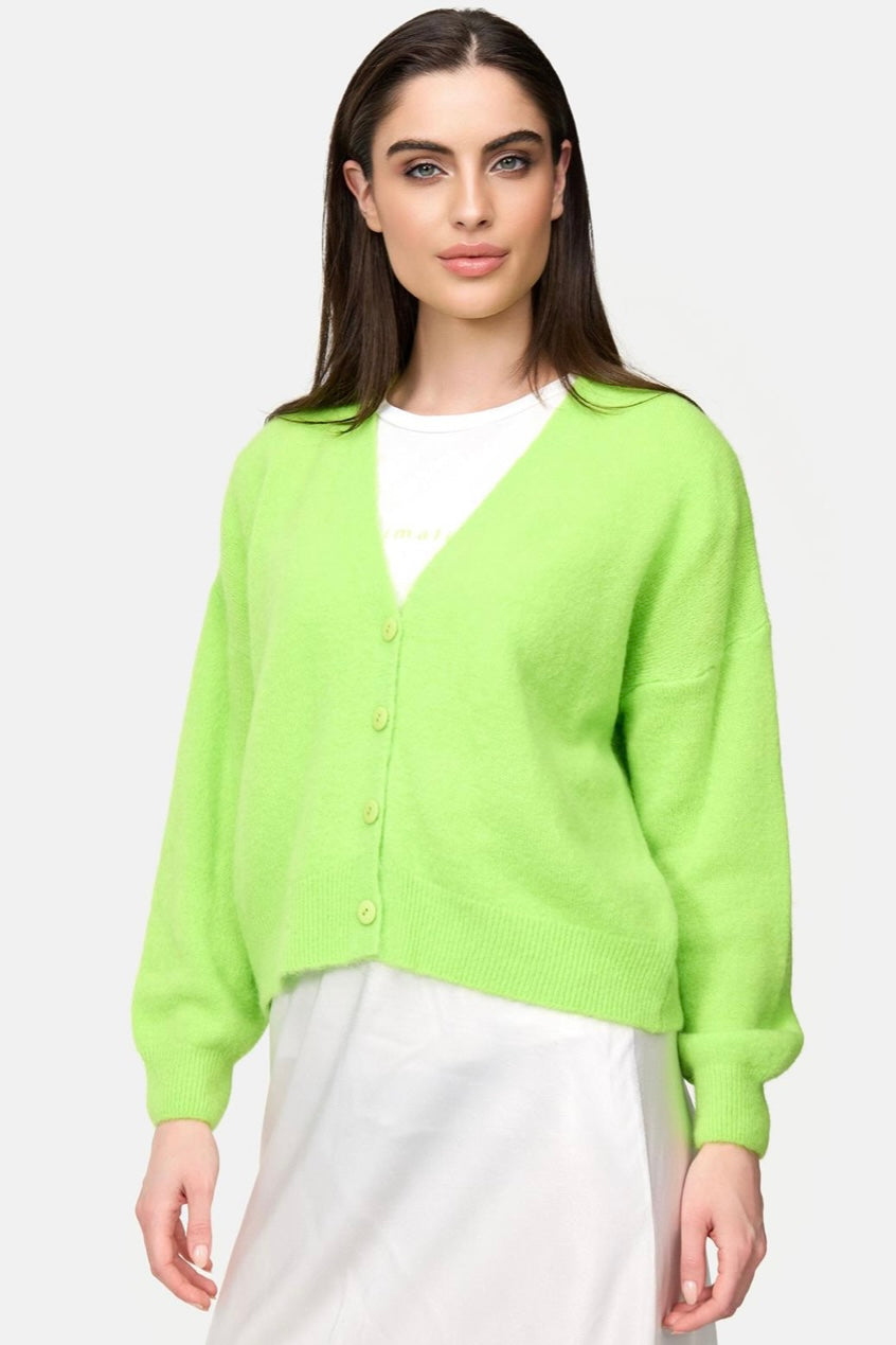Wasabi - Trendig weicher Baby Alpaka Cardigan - Lime