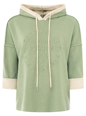 Zwillingsherz - Made in Italy Hoodie "Positive Mind" - Salbei