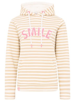 Zwillingsherz - Hoodie "Streifen Smile" - Beige/Pink
