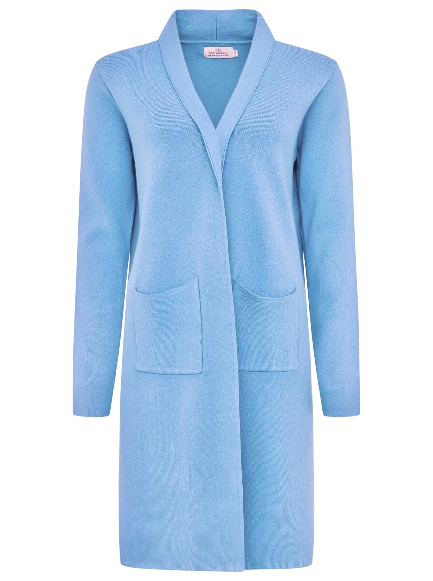 Zwillingsherz Strickjacke mit Schalkragen "Jessy" - Hellblau