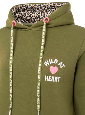 Zwillingsherz - Hoodie/Sweatshirt "Leo Wild Herz" - Khaki